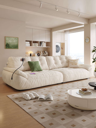 Mochi Chenille Fabric Sofa by Esteller (Water Repellent, USB Charger)