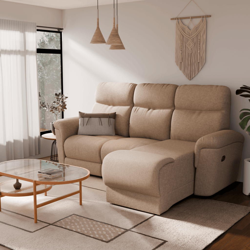 Kayle Fabric Recliner L-Shaped Sofa (Sectional) – Megafurniture