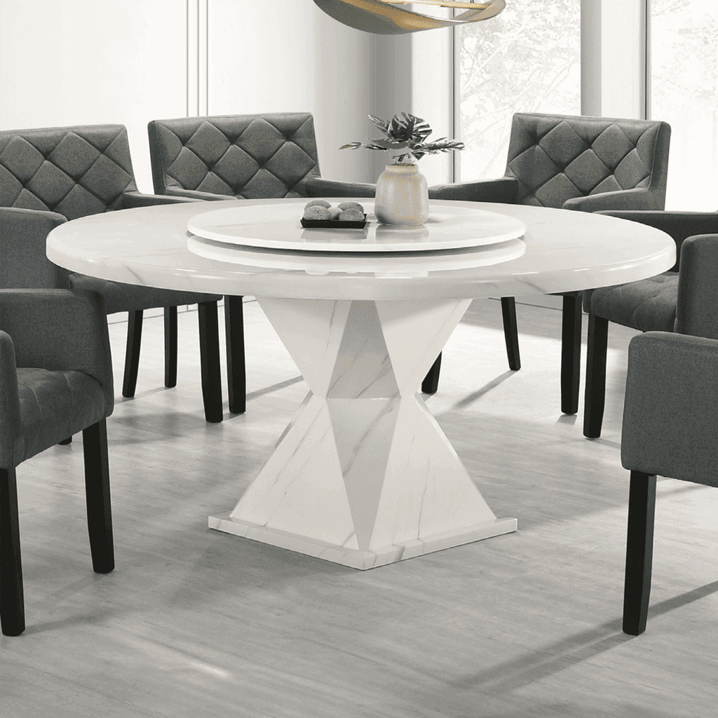 Korra Round Marble Dining Table (150cm) – Megafurniture