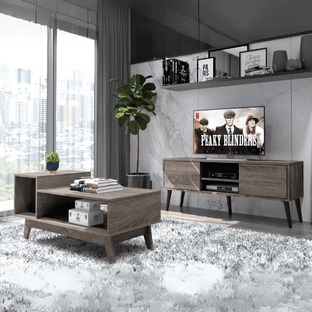 Nobles Living Room Set (Coffee Table + TV Console) – Megafurniture
