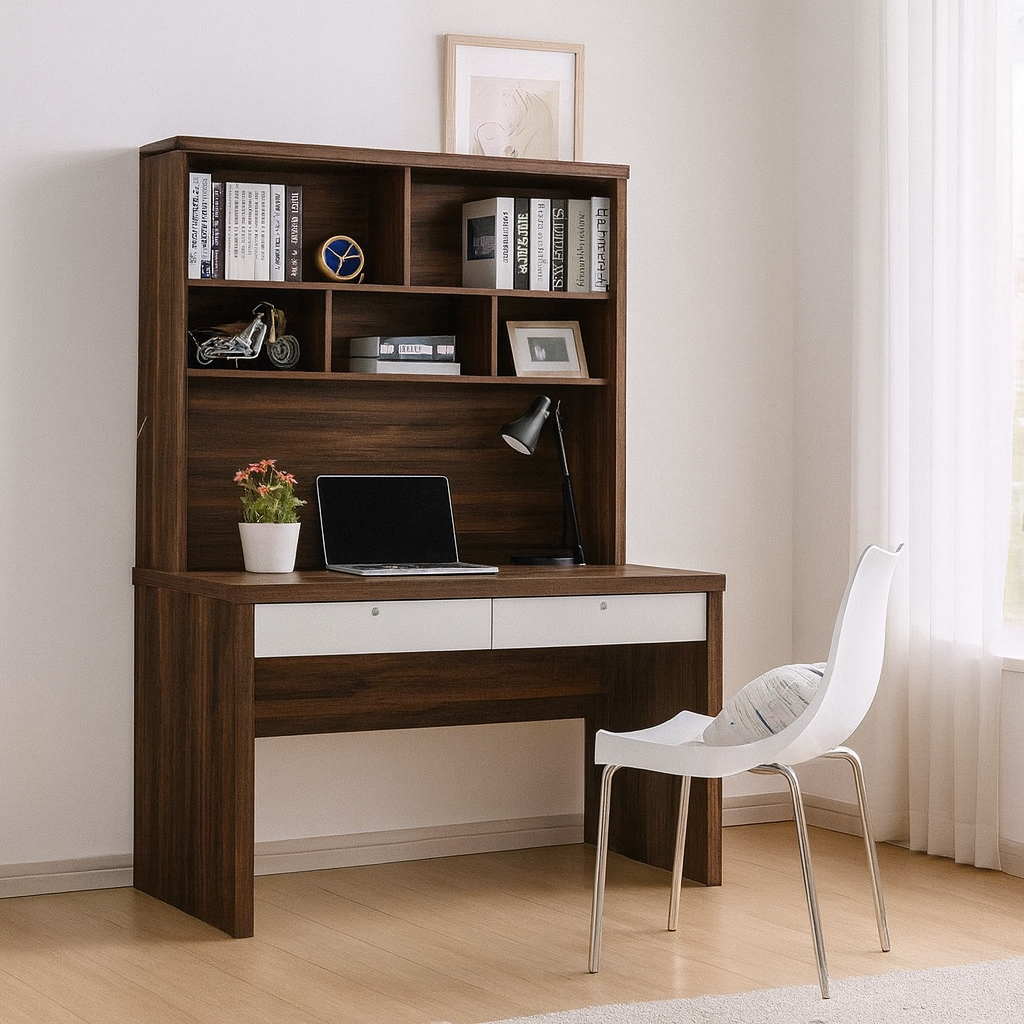 Melvin Study Table with Hutch (120cm) | Megafurniture SG
