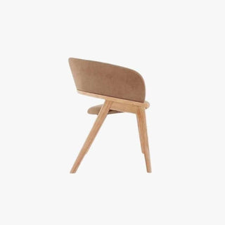 Adalius Wooden Dining Chair with Light Brown Fabric Singapore