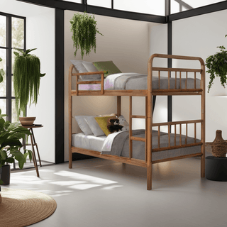 Arlina Wooden Double Decker Bed Frame Singapore