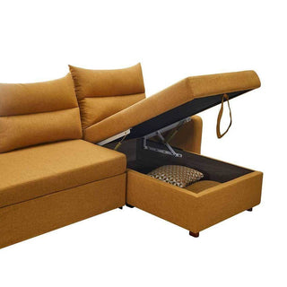 [AS-IS] Alice L-Shaped Brown Storage Sofa Bed Singapore