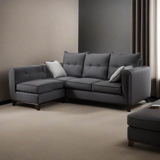 Carmen Grey Fabric 3 Seater Sofa with Stool Singapore