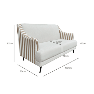 Coastal Designer 2 Seater Outdoor Striped Sofa by Zest Livings Singapore