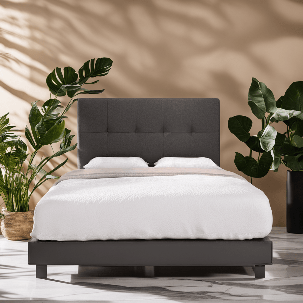 Faux leather bed frame queen deals