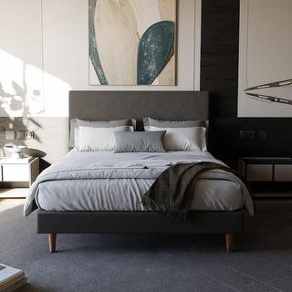 Devonne Fabric Bed Frame (Water Repellent) + Somnuz® Comfy 10%22 Pocketed Spring Mattress Bed Set