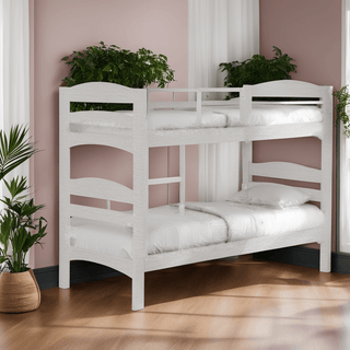 Fiona White Wooden Double Decker Bed Frame Singapore