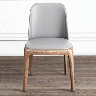 Flora Grey Faux Leather Ash Wood Dining Chair Singapore