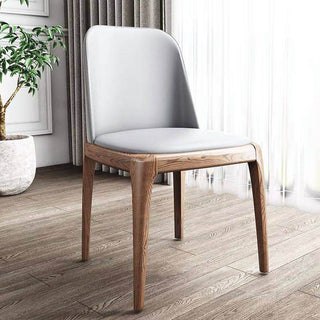 Flora Grey Faux Leather Ash Wood Dining Chair Singapore