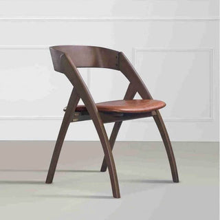 Hazel Brown Faux Leather Wooden Dining Chair Singapore