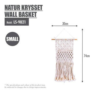 HOUZE - Natur Krysset Knitted Wall Basket (Small) Singapore