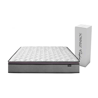 Icas Dark Grey Fabric Bed Frame (Water Repellent) + Somnuz™ Comforto 10" Bamboo Fabric Latex Pocketed Spring Mattress Singapore