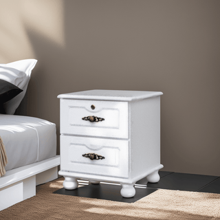 Jens White Bed Side Table Singapore