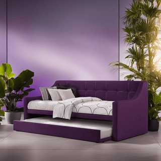 Merryle 3 in 1 Purple Fabric Daybed Pull Out Bed Frame (Water Repellent) Singapore