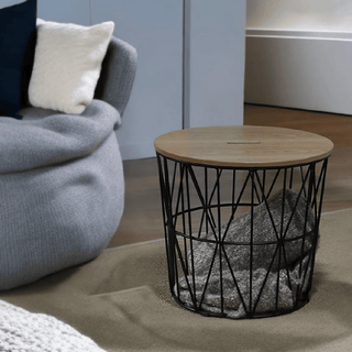 Orpheus Wooden Side Table with Storage Singapore
