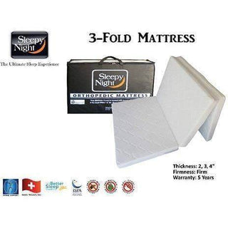 Sleepy Night 3-Fold Foldable Foam Mattress ( Single ) Singapore