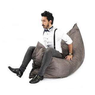 The Vesuvius – Linen-Style Upholstery and Synthetic Suede Versatile Bean Bag by SoftRock Living Singapore