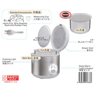 Toyomi 0.8L Electric Rice Cooker & Warmer with Stainless Steel Inner Pot RC 801SS Singapore