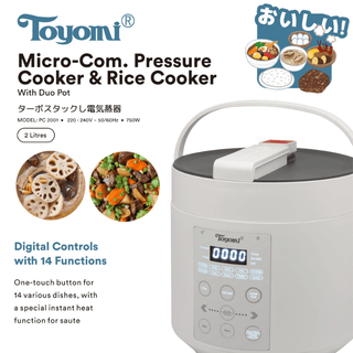 TOYOMI 2L Micro-com Pressure Cooker & Rice Cooker with Duo Pot PC 2001 Singapore