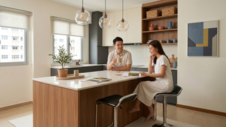 Bar stool setup for a Singapore kitchen island