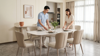 Dining table in a Singapore home dining area