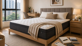 Supportive queen mattress in a modern Singapore bedroom showing the long-term value of choosing a better mattress.