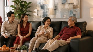 Recliner sofa for Chinese New Year hosting in a Singapore home