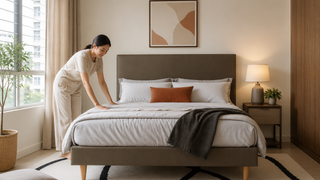 Divan bed in a Singapore bedroom