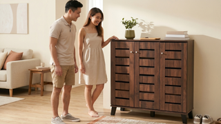 Forty two shoe cabinet for a Singapore entryway