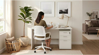 Plan a practical study table setup for an HDB or condo home with storage, chair space and warm natural light for everyday use.