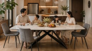 Local dining table delivery and assembly in a Singapore home