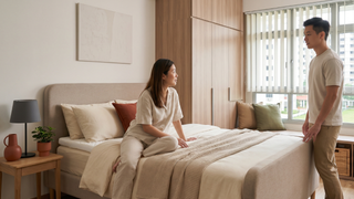 Mattress topper on a bed in a Singapore bedroom