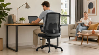Heavy duty office chair in a bright Singapore home office with a practical work-from-home setup.