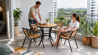 Outdoor dining set on a Singapore condo balcony styled for practical everyday use