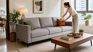 MegaFurniture 3-seater sofa in a bright Singapore executive flat living room with practical seating space.