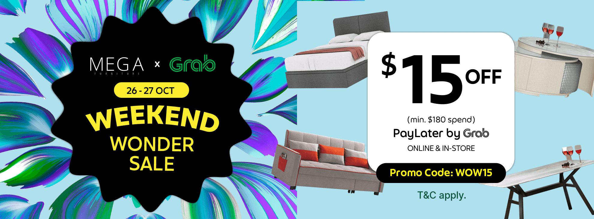 Megafurniture x Grab Weekend Wonder Sale – Save $15 on Furniture with ...