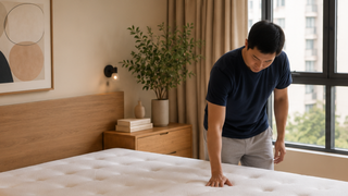 Old mattress ready for disposal in a Singapore HDB home