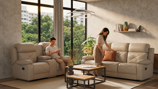 Recliner sofa in a Singapore living room