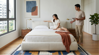 Seahorse bed frame in a Singapore bedroom