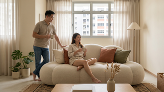 Seahorse sofa in a Singapore living room