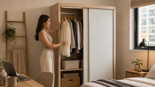 liding door wardrobe in a Singapore BTO bedroom