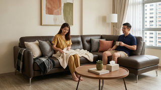 Sofa throw styled in a Singapore living room