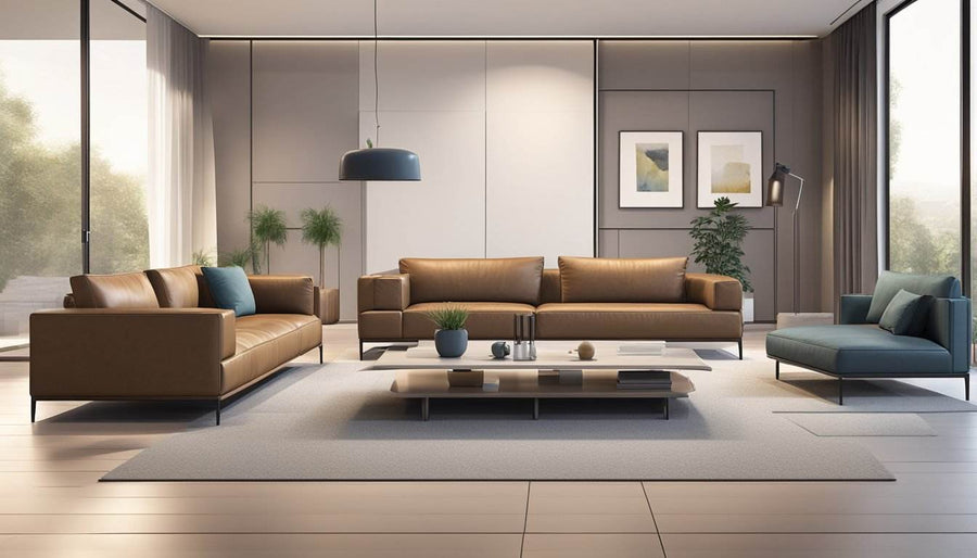 Upgrade Your Living Room with a Stylish Modern Leather Sofa Set in Sin ...
