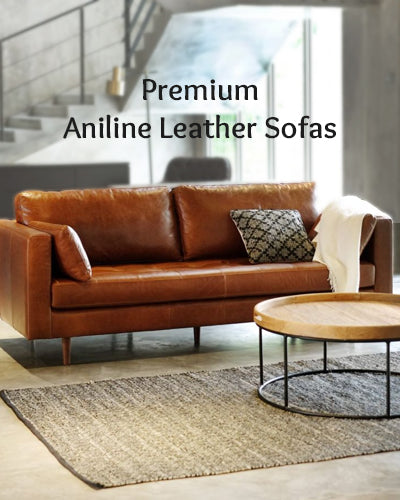 Premium Aniline Leather Sofa In
