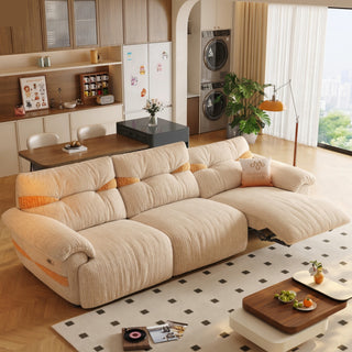Fabric power sofa in a living room