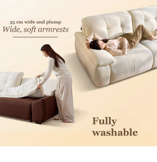 Wide, soft armrests and washable covers