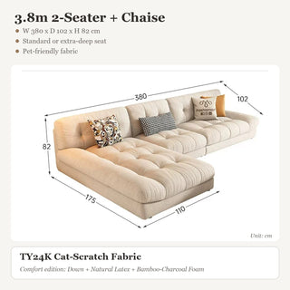 3.8m 2-Seater + Chaise