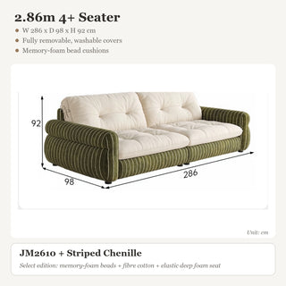 2.86m 4+ Seater · JM2610 + Striped Chenille